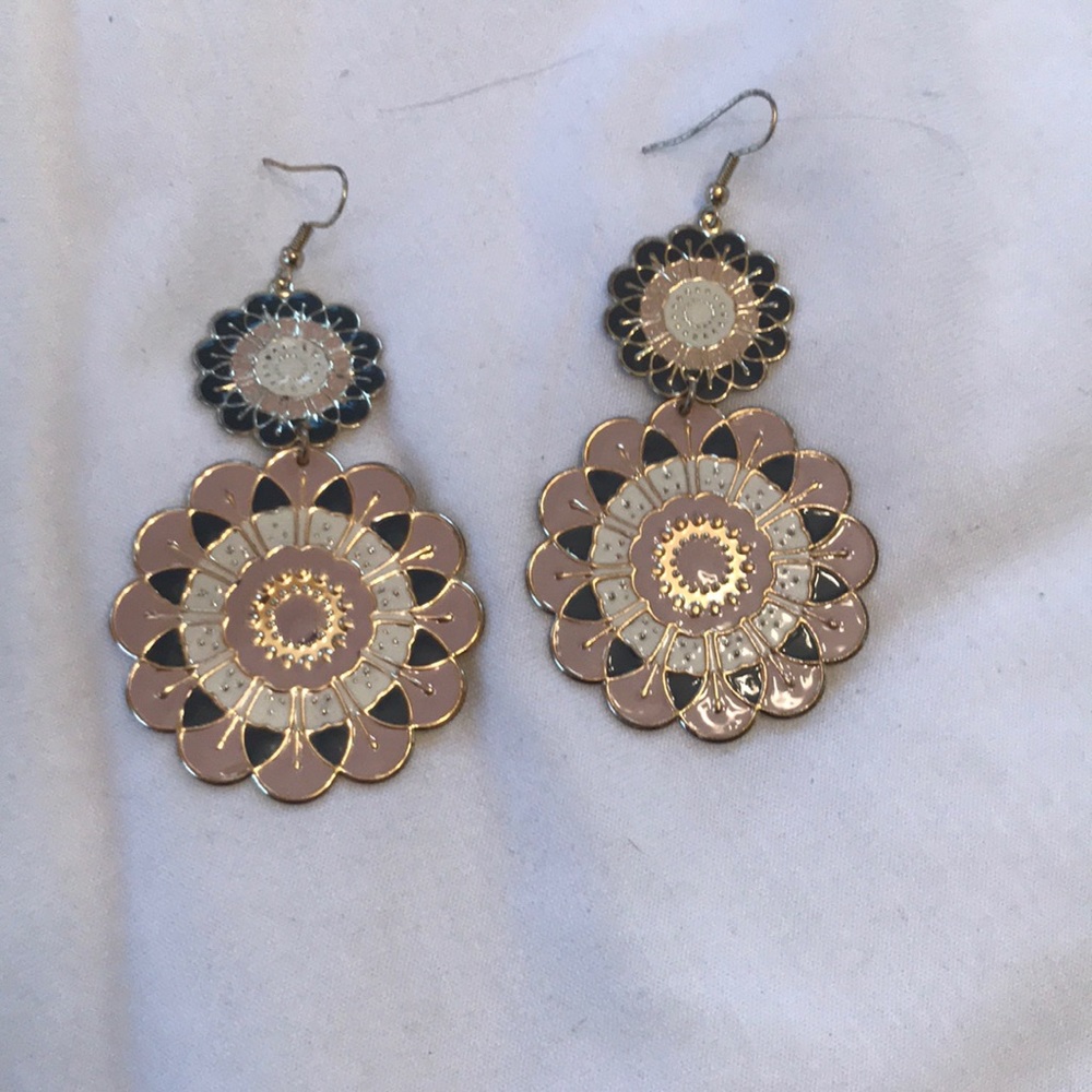 Medallion drop earrings